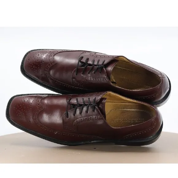 Rockport Dressport Men's Wingtip Dress Shoes Size 9.5 Leather Cognac
