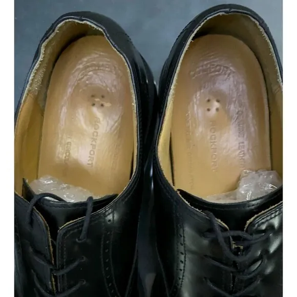 Rockport Men's Cap Toe Dress Shoes Size 13 Leather Black