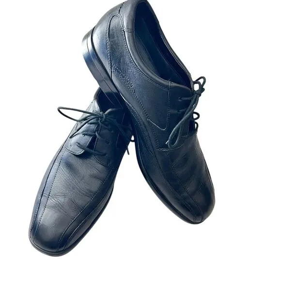 Rockport with Adiprene Classic Black Leather‎ Oxfords Comfort Size 10.5 M