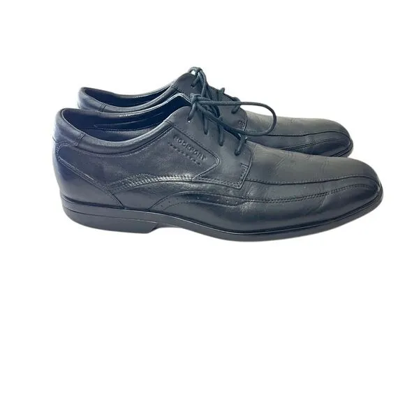 Rockport with Adiprene Classic Black Leather‎ Oxfords Comfort Size 10.5 M