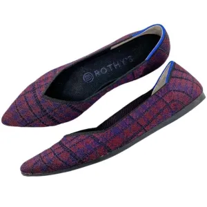 Rothy's | Cranberry Plaid Retired The Point Flats | Size 8