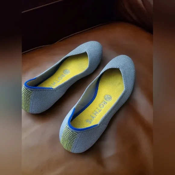 rothy's iridescent flats women's shoes size 7 Euc!