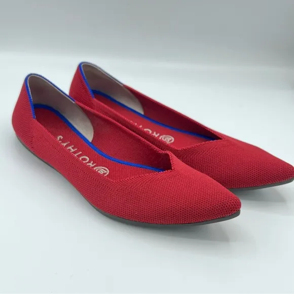 Rothy’s sz 9 The Point Chili Red Ballet Flats Shoes