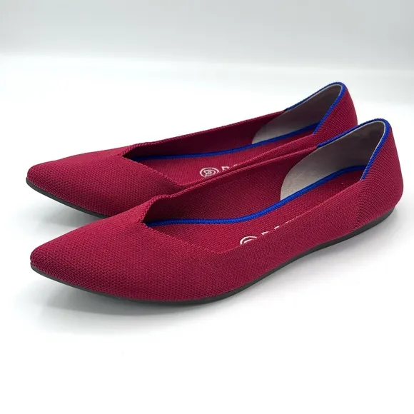 Rothy’s sz 9 The Point Chili Red Ballet Flats Shoes