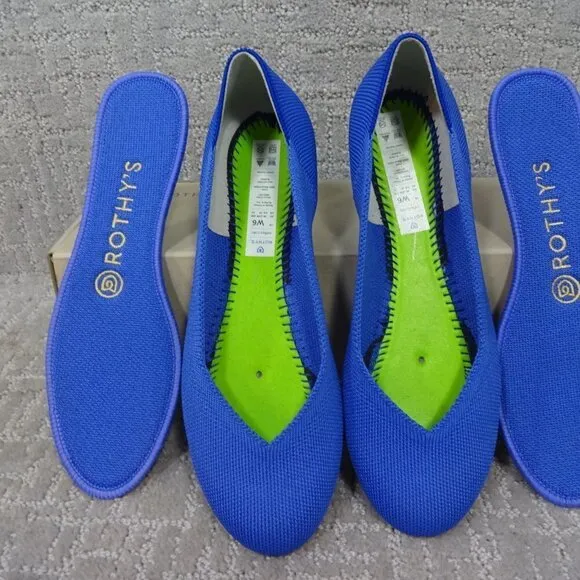 Rothys The Flat Women's Size 6 US Blue Comflower Round Toe Slip on Flats Shoes