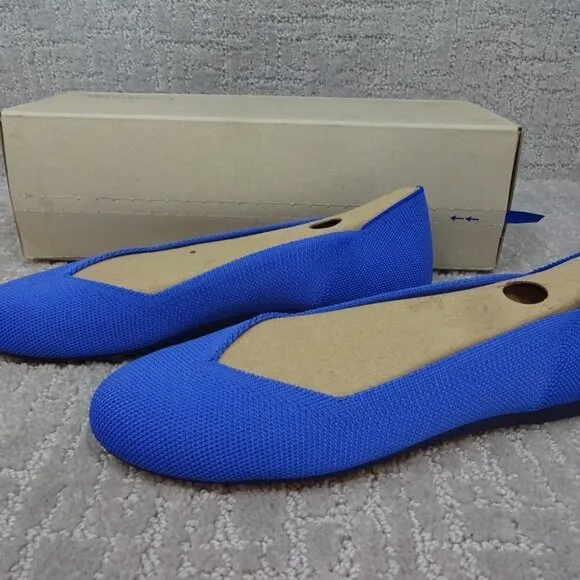 Rothys The Flat Women's Size 6 US Blue Comflower Round Toe Slip on Flats Shoes