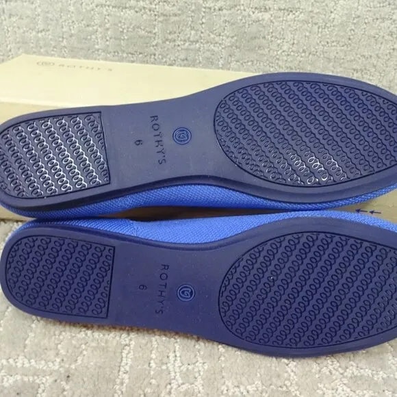 Rothys The Flat Women's Size 6 US Blue Comflower Round Toe Slip on Flats Shoes