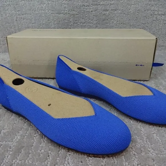 Rothys The Flat Women's Size 6 US Blue Comflower Round Toe Slip on Flats Shoes