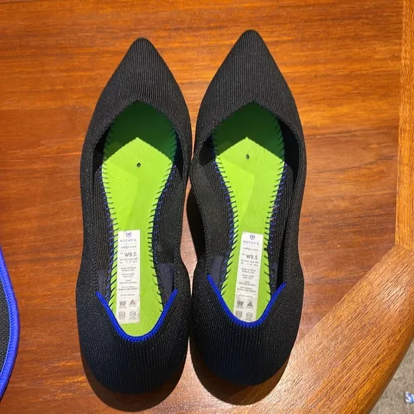 Rothy’s The Point flats shoes black size 9.5