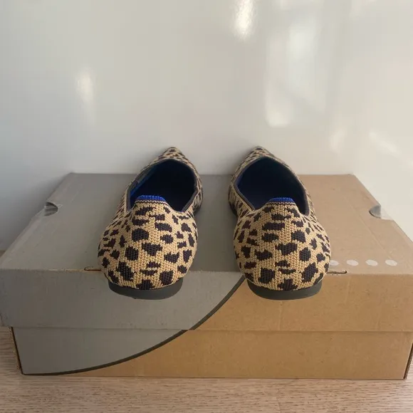 ROTHY'S  The Point Leopard Print Flats Women Slip on Shoes- Size 7