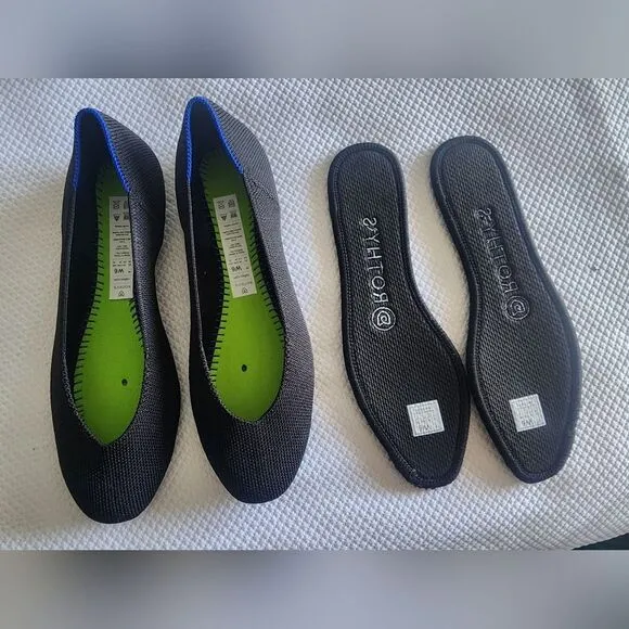 Rothy's Women's Black and Blue Flats