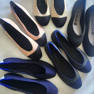 Rothy's Women's Black and Blue Flats