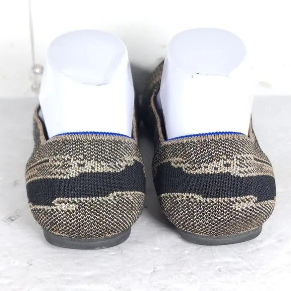 Rothy's Women's The Loafer US8,5 Black Golden Shimmer Slip On Flats Loafer Shoes