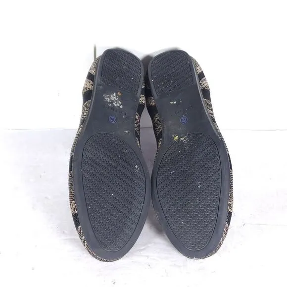 Rothy's Women's The Loafer US8,5 Black Golden Shimmer Slip On Flats Loafer Shoes