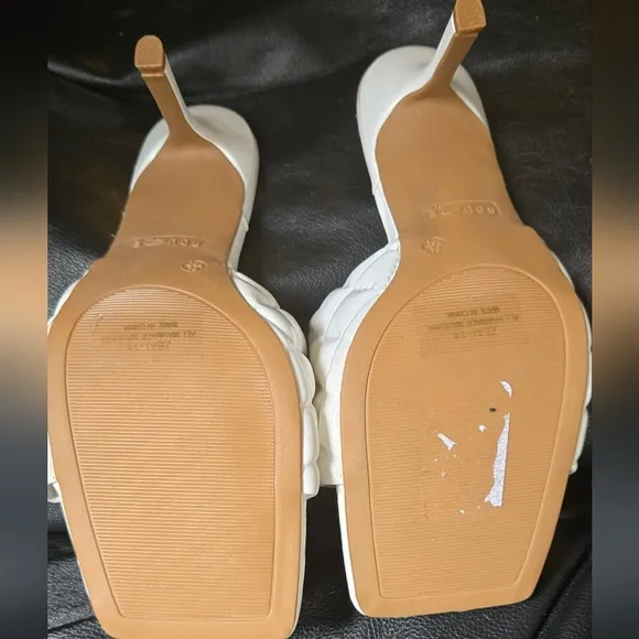 Rouge Helium White Quilted Women's Kitten Keels Sz8.5 NEW