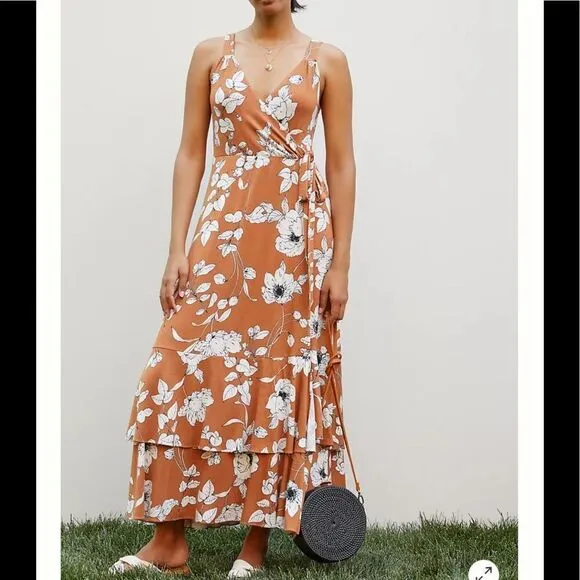Ruffled Floral Midi DressAnthropologie