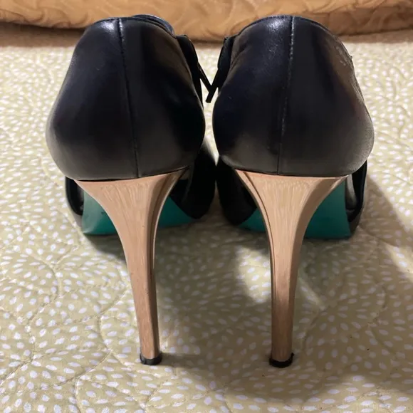 Ruthie Davis Black Peep-Toe Ankle Boots stiletto size 37
