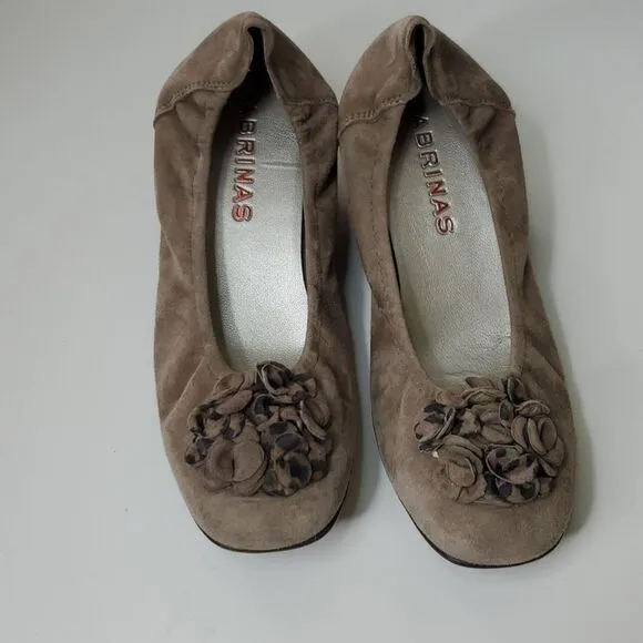 SABRINAS Spain leopard wedge heel taupe suede leather flats wedges shoes 36 / 6