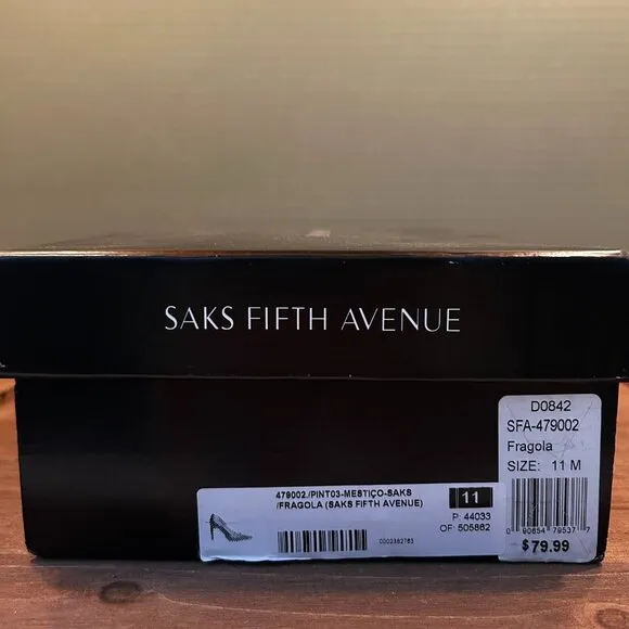 Saks Fifth Avenue Womens Pump Point Toe Leather Heels Shoes Pink 11M NWB