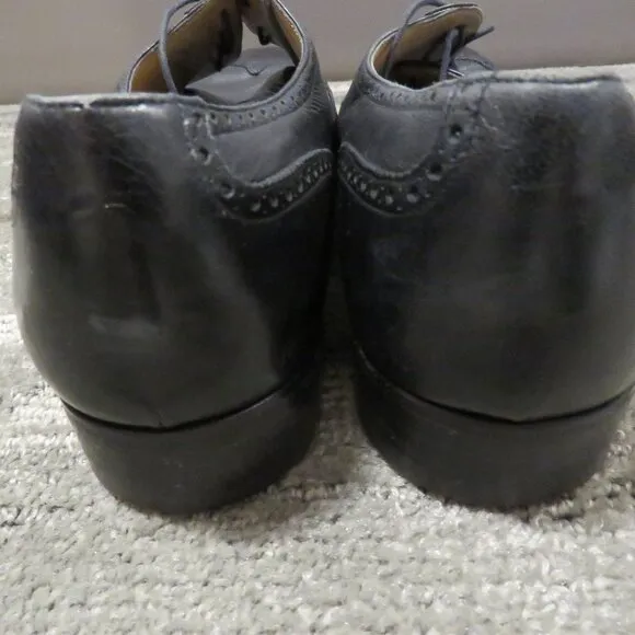 SALVATORE FERRAGAMO Black Leather Wingtip Brogue Oxford Shoes - Size US 9.5 D