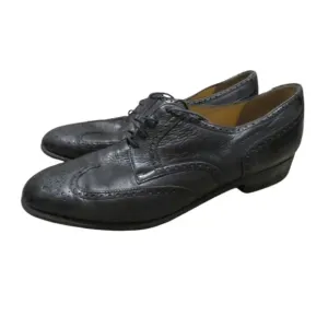SALVATORE FERRAGAMO Black Leather Wingtip Brogue Oxford Shoes - Size US 9.5 D