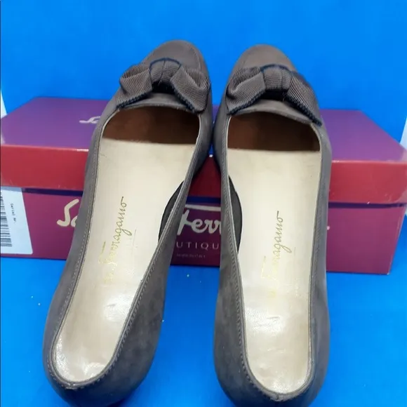 Salvatore Ferragamo Brown suede with bow…