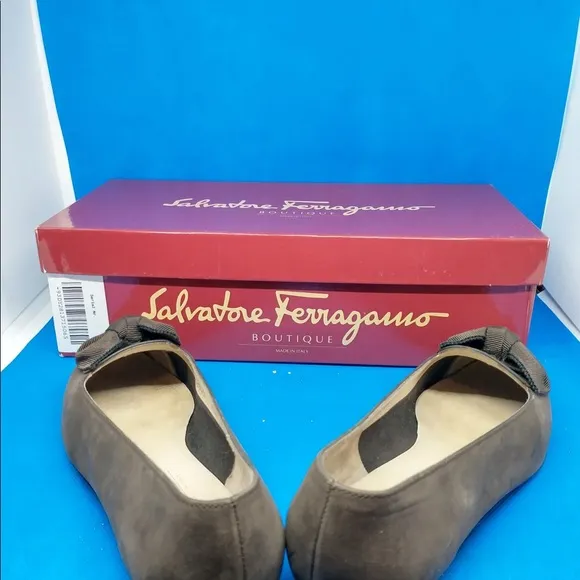 Salvatore Ferragamo Brown suede with bow…
