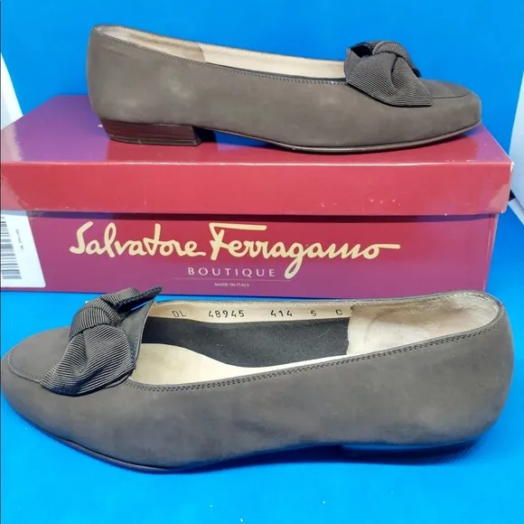Salvatore Ferragamo Brown suede with bow…