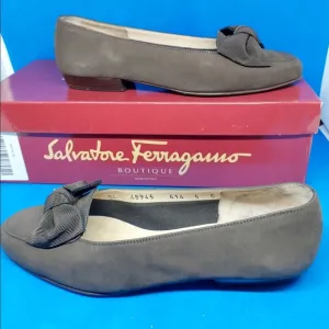 Salvatore Ferragamo Brown suede with bow…