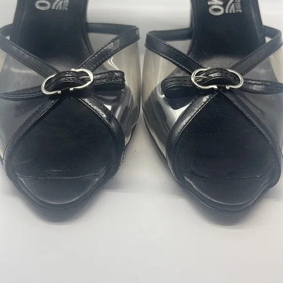 Salvatore Ferragamo Clear Open Toe Heels