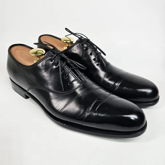 Salvatore Ferragamo Dress Shoes Mens 8 D  Balmoral Plain Toe Oxford Italian Calf