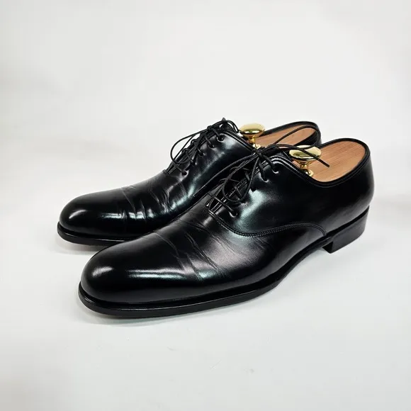 Salvatore Ferragamo Dress Shoes Mens 8 D  Balmoral Plain Toe Oxford Italian Calf