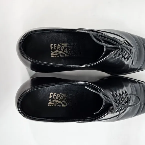 Salvatore Ferragamo Dress Shoes Mens 8 D  Balmoral Plain Toe Oxford Italian Calf