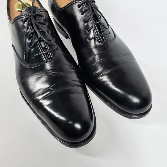 Salvatore Ferragamo Dress Shoes Mens 8 D  Balmoral Plain Toe Oxford Italian Calf
