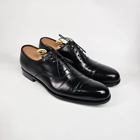 Salvatore Ferragamo Dress Shoes Mens 8 D  Balmoral Plain Toe Oxford Italian Calf