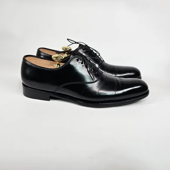 Salvatore Ferragamo Dress Shoes Mens 8 D  Balmoral Plain Toe Oxford Italian Calf