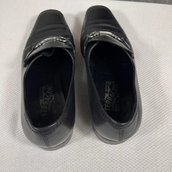 Salvatore Ferragamo Gregory Leather Shoes Size 9.5 2E Made In Italy