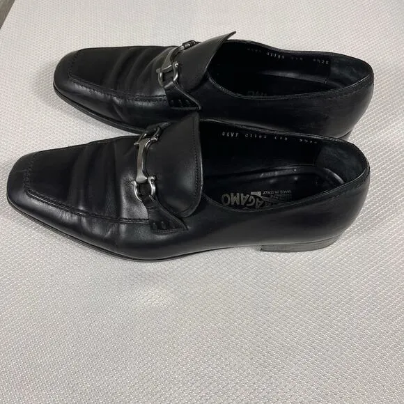 Salvatore Ferragamo Gregory Leather Shoes Size 9.5 2E Made In Italy