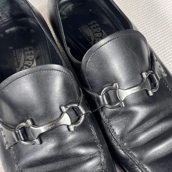 Salvatore Ferragamo Gregory Leather Shoes Size 9.5 2E Made In Italy