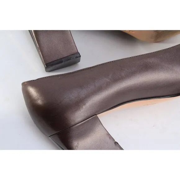 Salvatore Ferragamo Italy Bronze Women's Shoes Heel Pump USA Sz 9 B