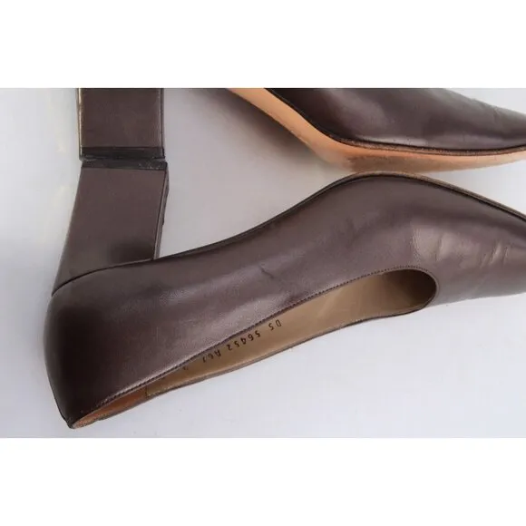 Salvatore Ferragamo Italy Bronze Women's Shoes Heel Pump USA Sz 9 B