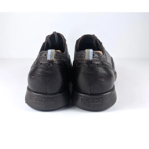 Salvatore Ferragamo Leather Dress Shoes Brown Made in Italy Men's Size 8.5