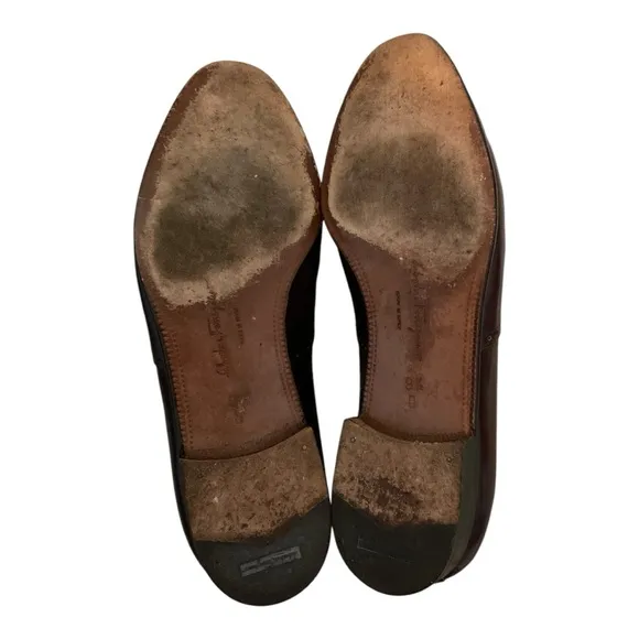 Salvatore Ferragamo Men's Brown Leather Dress Shoes Size 9.5D