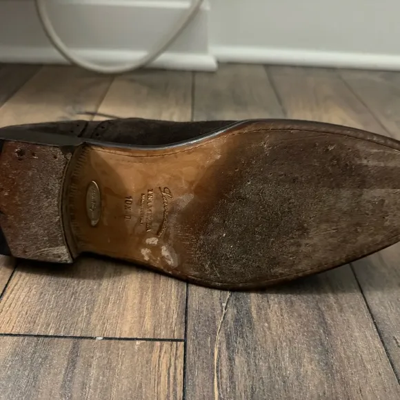 Salvatore Ferragamo Men's Brown Suede Oxford Shoes