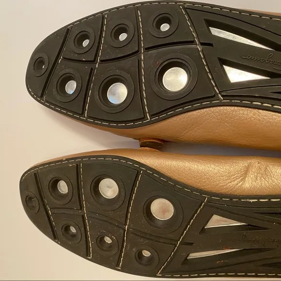 SALVATORE FERRAGAMO SHOES FLATS GOLD LEATHER LOAFERS ITALY LUXURY Size 10.5
