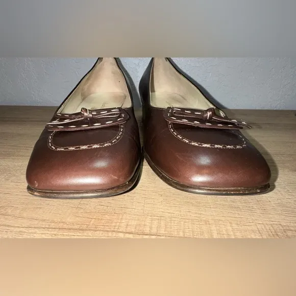 Salvatore Ferragamo Women's Brown Genuine Leather Low Heel Flats