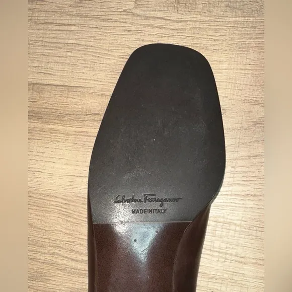 Salvatore Ferragamo Women's Brown Genuine Leather Low Heel Flats