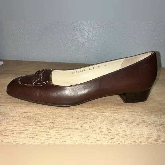 Salvatore Ferragamo Women's Brown Genuine Leather Low Heel Flats