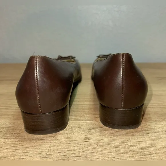 Salvatore Ferragamo Women's Brown Genuine Leather Low Heel Flats