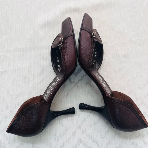 Salvatore Ferragamo Women's Leather Brown Heels Size 8.5B